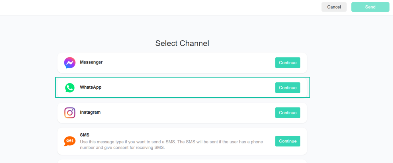 Selecciona el Telegram canal para continuar