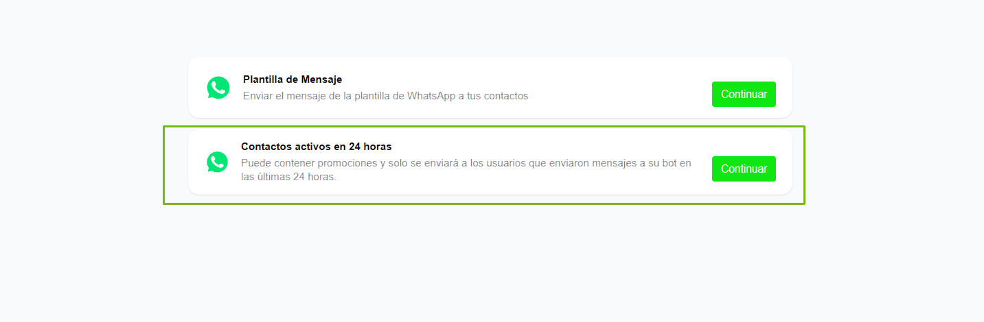 Selección de contactos activos