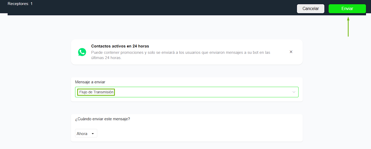 Enviar flujo de transmisión