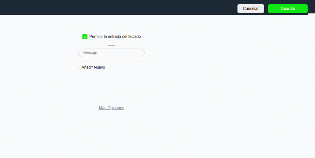 Configuración del menú persistente