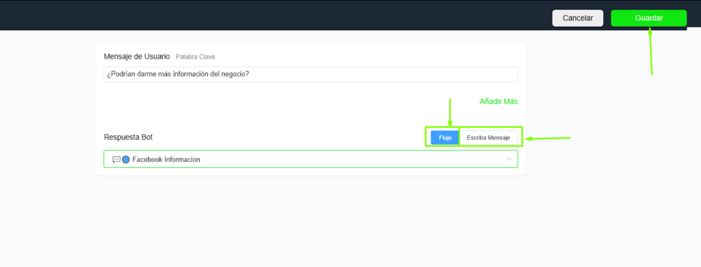 Configurar palabra clave
