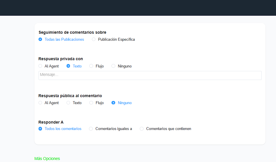 Configurar publicación comentarios