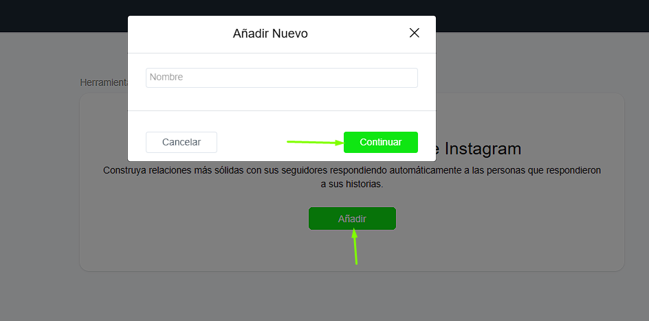 Crear nueva automatización de historias