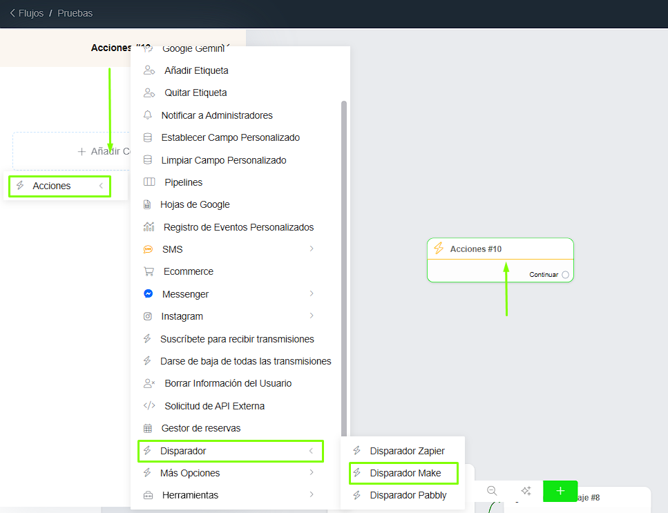 Disparador Make en Whapify
