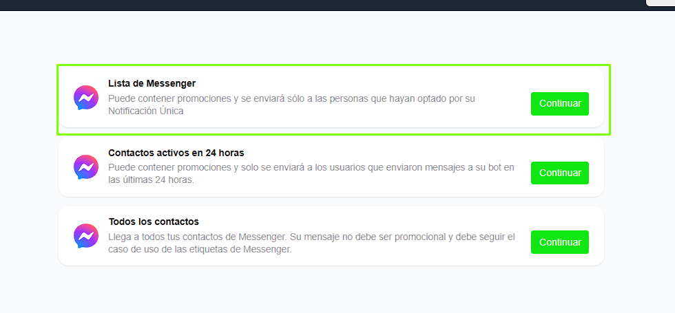 Lista de mensajería
