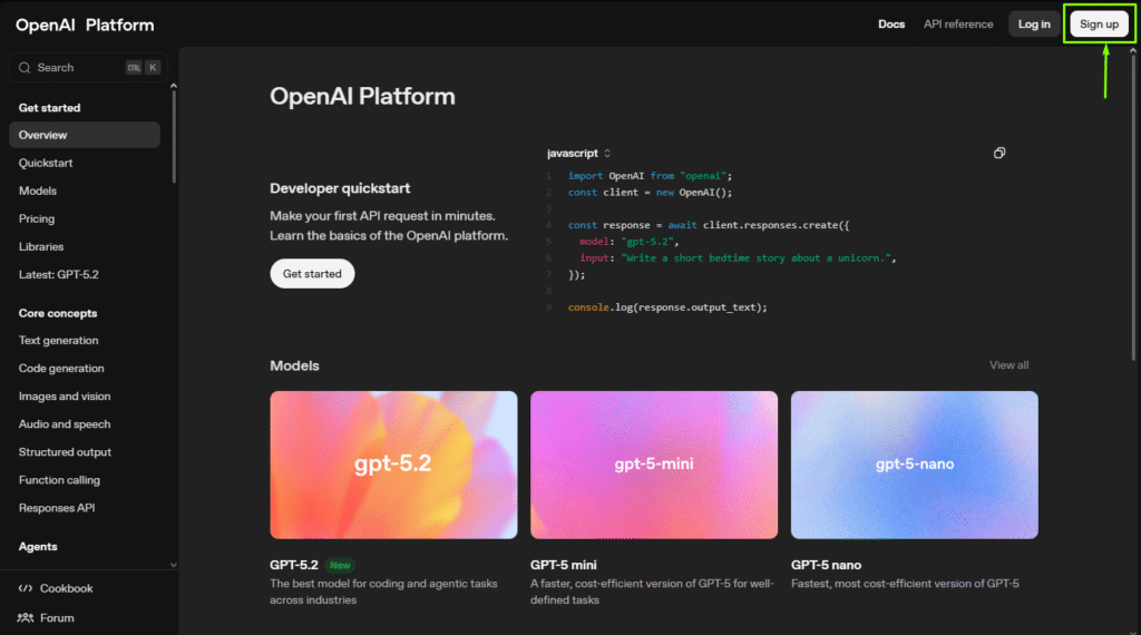 Registro en OpenAI