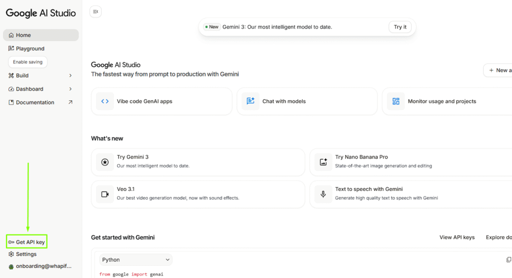 Obtener API Key de Google Gemini
