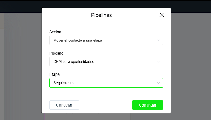 Configurar acción de Pipeline
