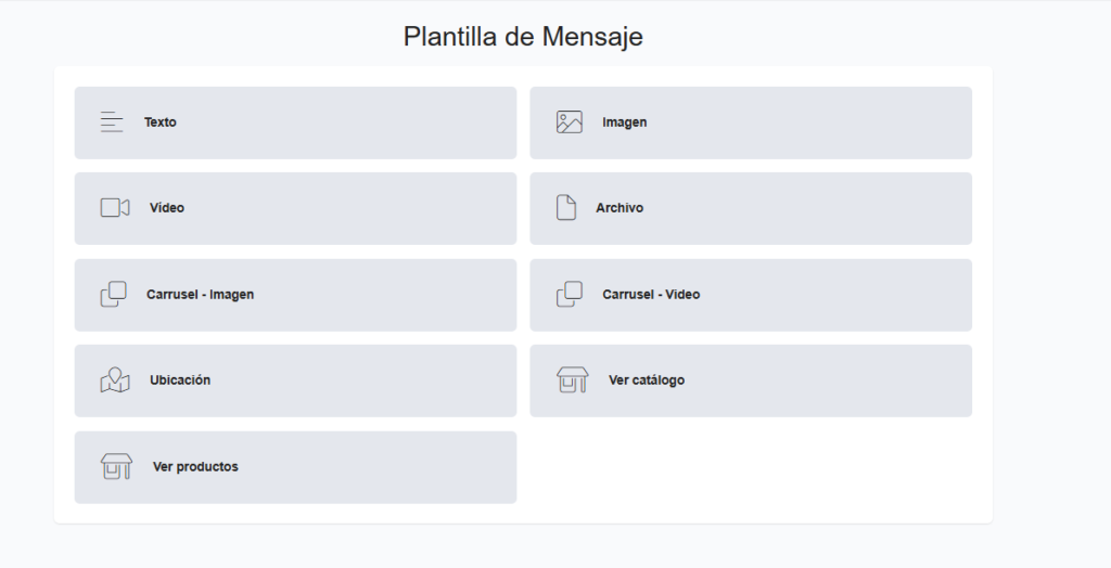 Opciones de tipo de plantilla
