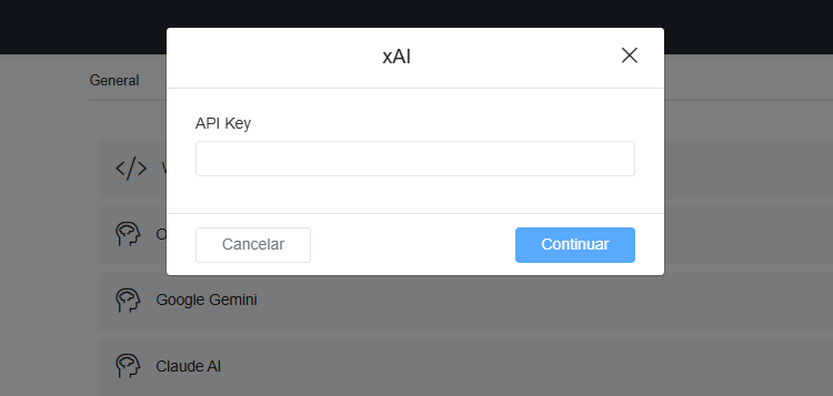 Pegar API Key y conectar