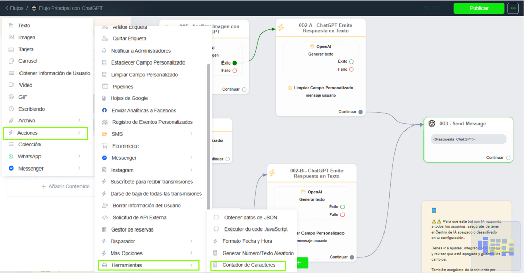 Seleccionar herramienta Contador de Caracteres